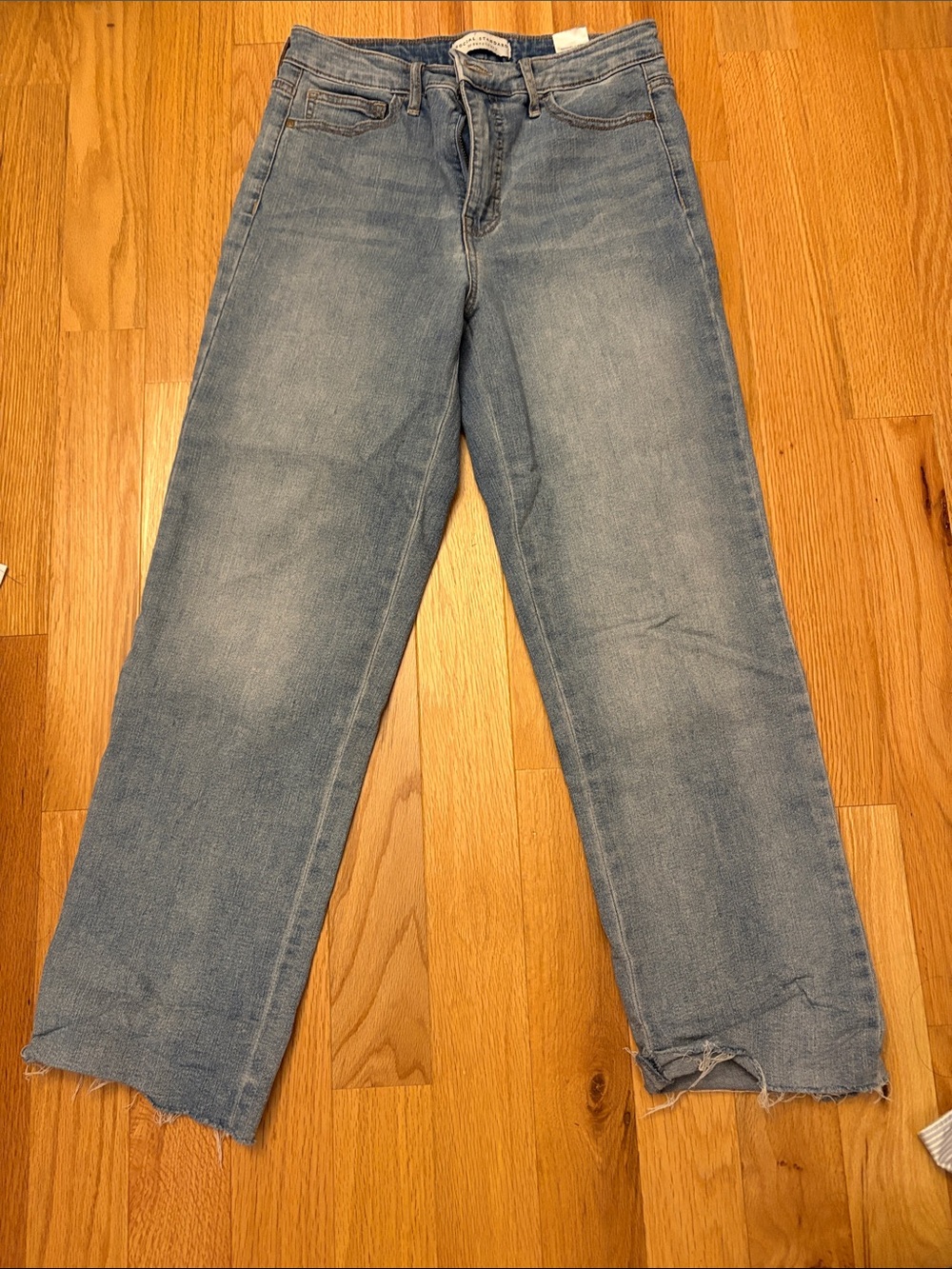Like New - Social Standard Women's Straight-Leg Jeans in Light Blue Denim